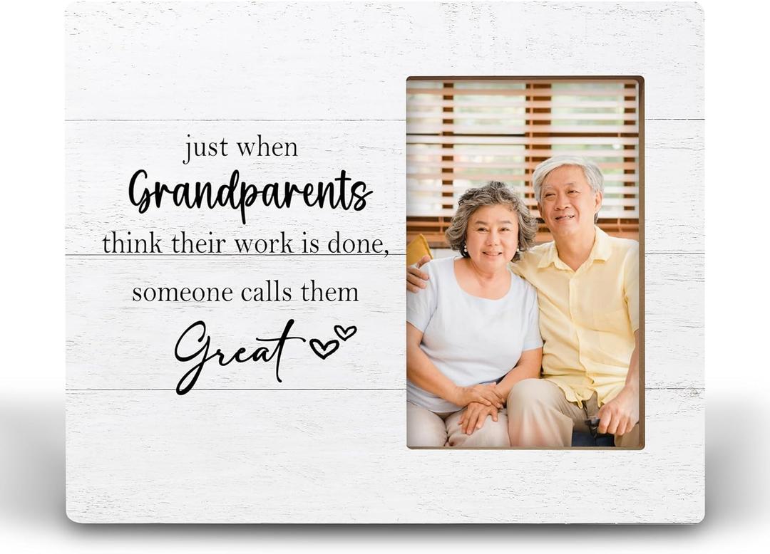 Promoted to Great Grandparents 8x10 Picture Frames, Great Grandparents Wood Photo Frame, Family Gifts Gift Picture Frame for Wall and Tabletop Display