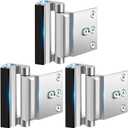 Home Security Door Lock 3 Pack Metal Door Reinforcement Lock for Kids Safety Top Front Door Child Proof Safety Lock Defend High Security Door Locks Latch Withstand 800lbs for Inside Swing Door Chain