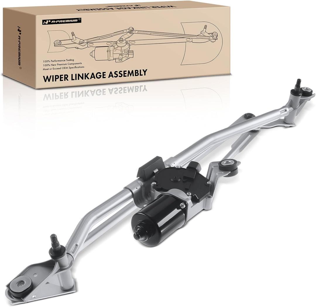 A-Premium Front Windshield Wiper Motor and Linkage Assembly Compatible with Cadillac, Chevrolet and GMC Vehicles - Silverado 1500/2500 HD/3500 HD, Suburban 1500/2500, Sierra 1500, Escalade, Yukon