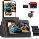 3 Channel Dash Cam Front and Rear Inside, 2.9'' 1080P Dash Camera for Cars,Three Way Triple Car Camera with App Control Super Night Vision,Wide Angle,Loop Recording,G-Sensor,24 Parking Monitor
