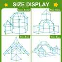 SpringFlower Fort Building Kit for Kids,STEM Construction Toys, Educational Gift for 3 4 5 6 7 8 9 10 11 12 Years Old Boys and Girls,Ultimate Creative Set for Indoor & Outdoors Activity,200 Pcs,Green, Medium