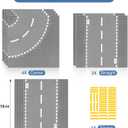 6 Pack Road Base Plates for Building, Compatible with Lego Classic Bricks, 10 x 10 Baseplates Fits for Lego Roads, Road Base Plates for City Sets (Attached DIY Stickers)