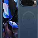 FNTCASE for Google Pixel 9 Case: Google Pixel 9 Pro Magnetic Matte Shockproof Rugged Translucent Phone Cover - Military Grade Drop Proof Sturdy Hard Slim Protective Cases (Blue/6.3 Inch)
