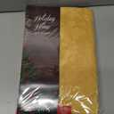 Newbridge Christmas Carol Holiday Noel Damask Fabric Tablecloth, 60 x 84 Inch Rectangle, Gold, Holly Leaf Poinsettia Weave, Wrinkle Free Soil Resistant Easy Care Table Cover