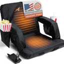 Aceletiqs Double Heated Stadium Bleacher Seat, 20-Inch Wide, Foam, Foldable, Cup Holders, Arm Rest, Reclining, Adjustable Backrest (Standard Width 20")