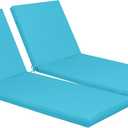 Only choice Outdoor Chaise Lounge Cushion Set of 2, 75" x 24" Lounge Chair Cushion Water-Resistant & Fade-Resistant for Lawn, Pool, Replacement Seat Cushion for Patio (Sky Blue)