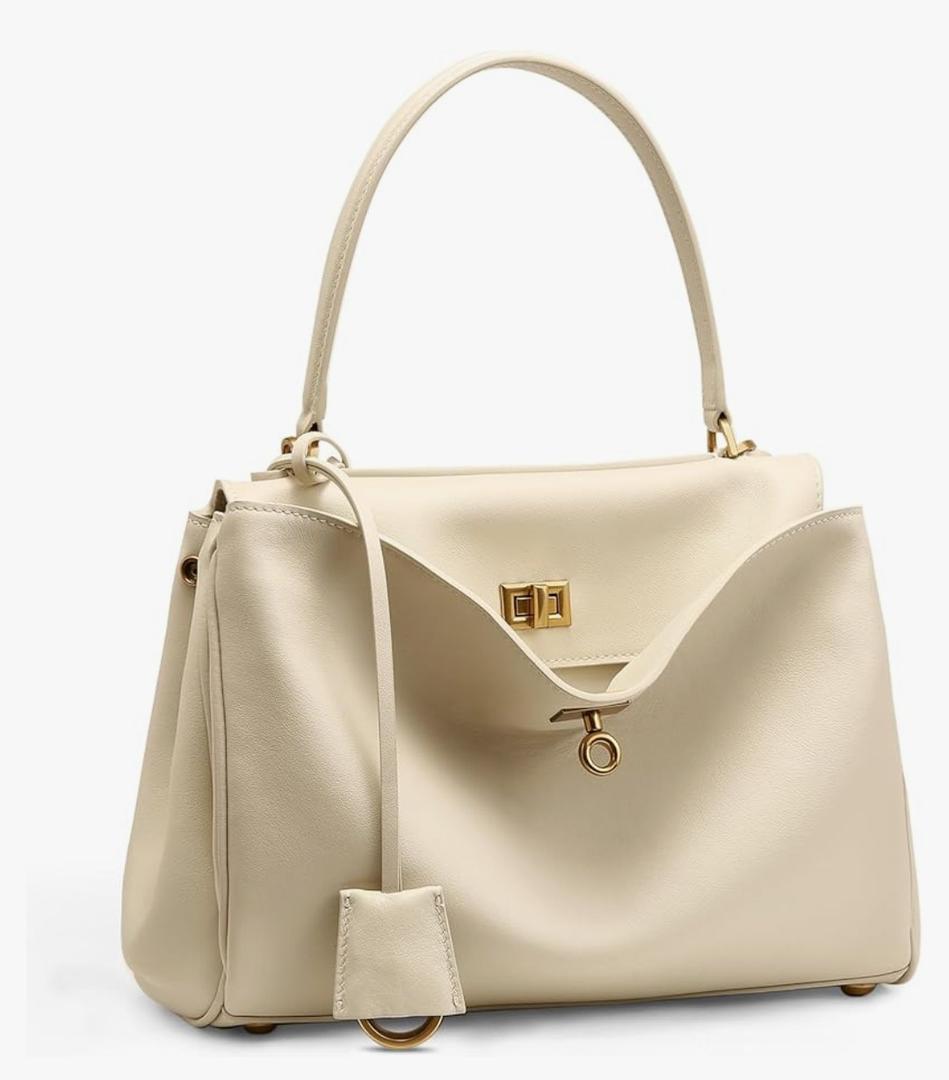 Genuine Leather Tote Bag for Women: Soft Leather Shoulder Handbags - Ladies Satchel Crossbody Purse for Travel (Medium)