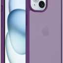 GUNPRIO Compatible with iPhone,  Anti-Fingerprint Matte Coating, Protective Hard Back Slim Translucent Case for iPhone Purple