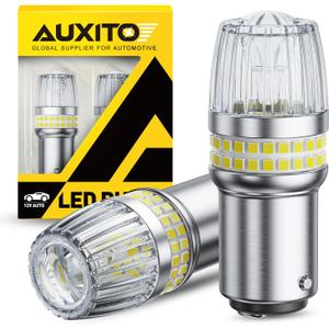 AUXITO Latest 1157 LED Bulb White Reverse Lights, 700% Brighter 2057 2357 7528 BAY15D LED Bulbs with Projector for Backup Parking Tail Brake Signal Marker Daytime Running Light, Pack of 2