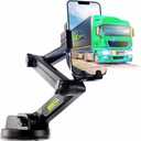 Phone Mount for Truck Phone Holder for Truck - Heavy Duty Suction Cup, Mobile Device Holder for Dashboard Window 16.9 inch Long Arm, iPhone Samsung Compatible, Commercial Trucker, Black