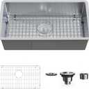 30-inch Undermount Single Bowel Kitchen Sink,16 Gauge Stainless Steel Sink, Handmade 30” x 18" Deep Basin,Drain Kit Brushed