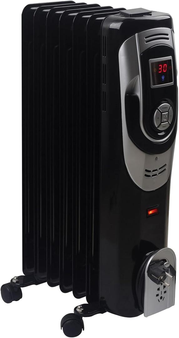 Optimus H-6015 Digital 7 Fins Oil Filled Radiator Heater with Timer