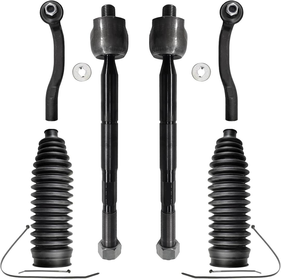 ASTARPRO - 6pc Front Tie Rods Kit Replacement for 04-10 Toyota Sienna, 4 Outer & Inner Tie Rods 2 Boots 2004 2005 2006 2007 2008 2009 2010