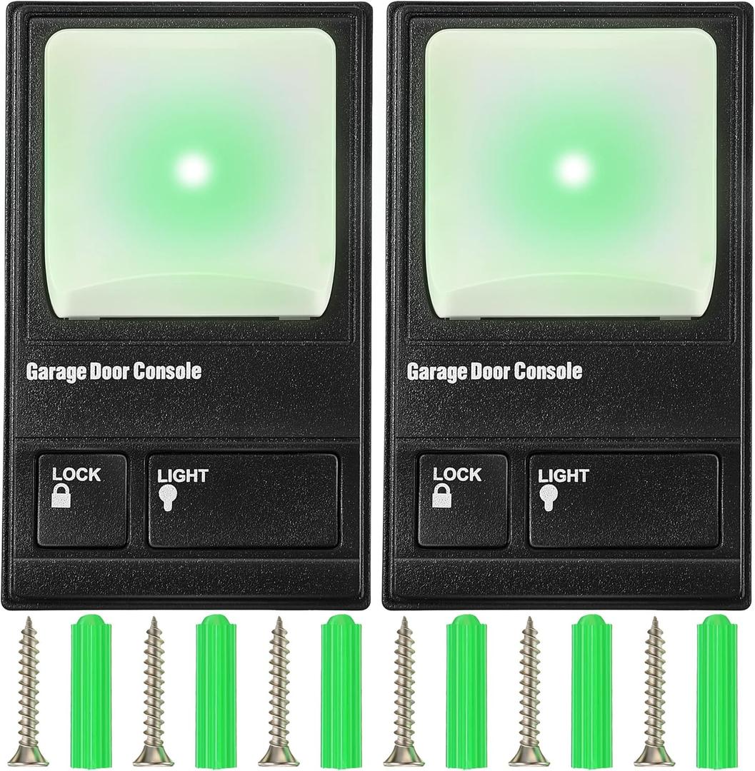 Saillong Garage 2 Pcs Door Opener Button, Multi Function Control Replacement Wall Panel Keypad Compatible with 41A5273-1 78LM Garage Door Opener(Black)