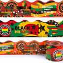 6 x 72ft Black History Month Bulletin Board Border Decoration Kente Cloth Trim Irregular Two-Sided Printed Paper for Classroom Poster African American Celebration Party School Decor