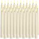 Baquler 36 Pcs Flameless Taper Candles LED Taper Candles Flickering Bulk Ivory LED Candlestick for Easter Wedding Church Halloween Christmas Party Decor Table Centerpiece, 8.5 in, No Batteries