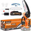 Saker Mini Chainsaw|6 Inch Chainsaws[2025 Upgraded]|Mini Cordless Electric Chain Saw|Small Handheld Portable Chain Saws Battery Powered Saws for Tree Trimmer and Garden, Christmas Gifts