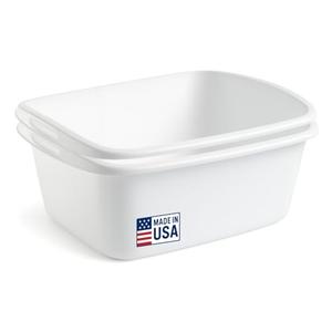 Tribello 1-Pack Dish Pans for Kitchen Sink, Plastic Tub Dishpan Wash Basin and Foot Bath for Soaking Feet, Wash Bucket for Washing and Storage Cleaning Supplies - 12 Quarts - Heavy Duty - (White)