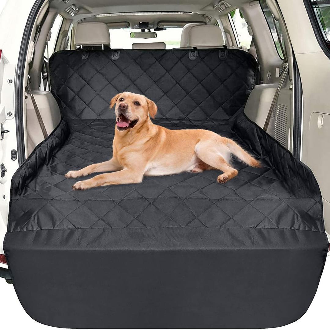 F-color SUV Cargo Liner for Dogs - Waterproof Pet Cargo Liner, Comfort Dog Cargo Cover with Bumper Flap Protector, Scrachproof Non-Slip Universal Fit SUVs Sedans Trunks Vans, Black (Standard: 55" x 81") F-color SUV Cargo Liner for Dogs - Waterproof Pet Cargo Liner, Comfort Dog Cargo Cover with Bumper Flap Protector, Scrachproof Non-Slip Universal Fit SUVs Sedans Trunks Vans, Black (Standard: 55" x 81")