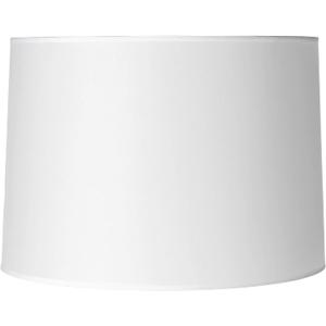 Hardback White Large Drum Paper Lamp Shade 15" Top x 16" Bottom x 11" Slant x 11" High (Spider) Replacement with Harp and Finial - Springcrest