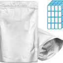 100pcs 1 QUART Mylar Bags for Food Storage - Thick 10 Mil - 7"x10" Stand-Up Zipper Pouches, Resealable and Heat Sealable Vacuum Sealing Mylar Bags for Long Term Food Storage