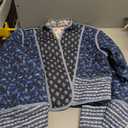 Women's Cropped Puffer Quilted Jacket Cardigan Floral Printed Lightweight Long Sleeve Open Front Short Padded Coats, Size: Medium