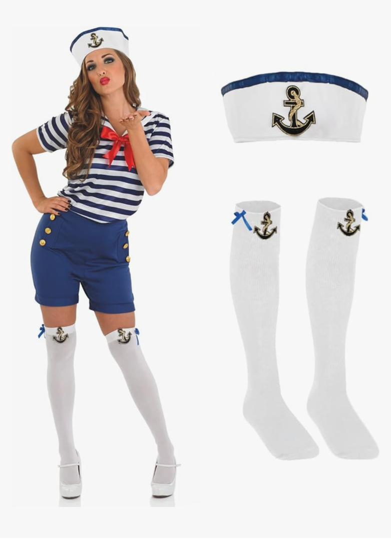fun shack Sailor Fancy Dress Women, Navy Costume Women, Womens Sailor Costume, Sailor Dress Women, Size S