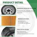 49065-0721 Oil Filter 49065-7007 for Kawasaki FR691V FR730V FR651V FR600V FX600V FX730V FS691V FS651V FR651V Engines, Pack of 2