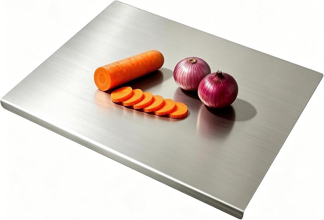 304 Stainless Steel Double-Sided Cutting Board Mat, 19.7"L x 15.7"W