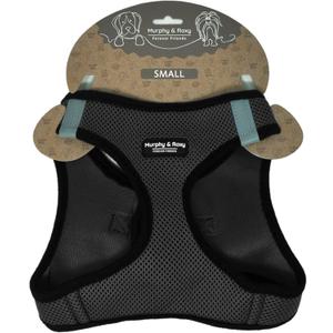 Murphy & Roxy Mesh Harness (Black, S) - Lightweight, Reflective Strips