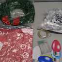 Christmas Car Wreath Magnetic Decorations Set with Artificial Car Wreath LED Light Reflective Bulb Light Shaped Car Magnets and Magnet Wires for Xmas Winter Party Car Garage Mailbox Decor (Frosted)