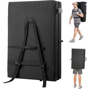 VEVOR Bouldering Crash Pad, Bi-Fold Rock Climbing Crash Pad with Adjustable Backpack Straps and Handle, Foldable Lightweight for Indoor Bouldering & Outdoor Climbing(4x3 ft), 48.4 x 35.6 x 3.9 in / 1230 x 905 x 100 mm
