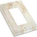 Light Switch Cover Plate Beige Gold Marble Abstraction Morden Art 1 Gang Outlet Covers Single Rocker Decorative Switch plates Electrical Wall Plates GFCI Receptacle for Kitchen Bathroom Decor