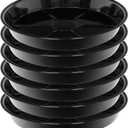 Plant Saucer 8 Inch 2Pack, Plant Trays for Pots Heavy Duty Round Plastic Plant Saucers for Indoors Outdoors, Flower Pot Drip Trays, Plant Water Catcher Tray (Clear black)