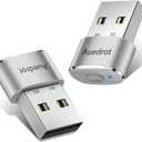 AUEDROT Mouse Jiggler Undetectable Metal USB Mouse Mover with Switch Button, Automatic Mini Mouse Shaker with 2 Jiggle Modes, Plug and Play, Keep Computer/Laptop Awake, Silver, 2 PCS
