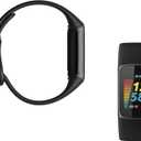 Fitbit Charge 5 Advanced Fitness Tracker with GPS, Heart Rate, Sleep & Health Tracker - Power Bundle with Adapter (Graphite Stainless Steel)