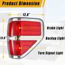 Boine Compatible With 2009 2010 2011 2012 2013 2014 Ford F150 F-150 Left Driver Side Tail Light Housing - Chrome trim
