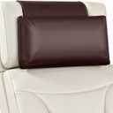 Leather Recliner Pillow, Adjustable Neck & Head Support Pillow, Pu Leather Non-Slip Headrest for Recliner Chair, Couch, Office Chair, Sofa (Coffee)