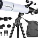 Telescope for Adults High Powered, 80mm Aperture 600mm Telescopes for Adults Astronomy, Travel Telescopio for Beginners with AZ Mount, Backpack, Phone Adapter, Moon Filter (80600white)