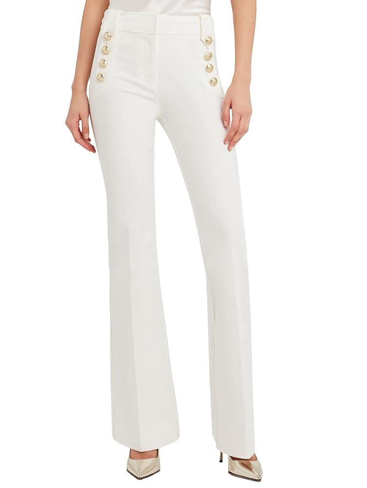 Famulily Womens Classy High Waist Double Breasted Flared Sailor Trousers Pants with Hide Zipper Small