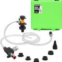 OEMTOOLS 24444 Coolant Vacuum Refill Kit, Coolant Pressure Tester Kit, 70110 PSI Working Pressure, 5 Bushings, 1 Tapered Cone Adapter, Vacuum Leak Detector, Pressure Tester for Coolant System