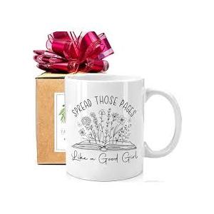 Spread Those Pages Reading Mug for Smut Dark Romance Reader Sexual Innuendo stfuattdlagg Booktok Funny 11 or 15 Oz. Black Ceramic Tea Cup for Good Gir