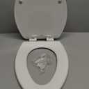 Bemis Ashland Modern Wood Toilet Seat with Decorative Edge, Slow Close, Secure Hinges, Made in USA, Elongated, White