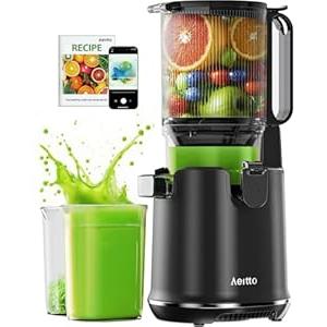 Aeitto Cold Press Juicer with 5.8" Extra Wide Mouth, Juicer Machines, Easy to Clean, Fit Whole Vegetables & Fruits, Professional Slow Masticating Juicers, Self Feeding, High Juice Yield