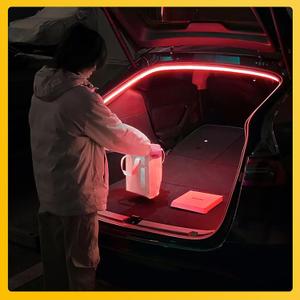 LED Rear Trunk Cargo Light for 2020-2025 Tesla Model Y Trunk LED Light Strip for Tesla Model Y 2024 2025 for Tesla Model Y Interior Lighting Accessories Sensor Auto ON/Off Silicone Waterproof (Red)
