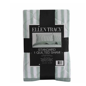 Ellen Tracy Stripe Single Standard Quilted Sham, 20x36 100%Polyester
