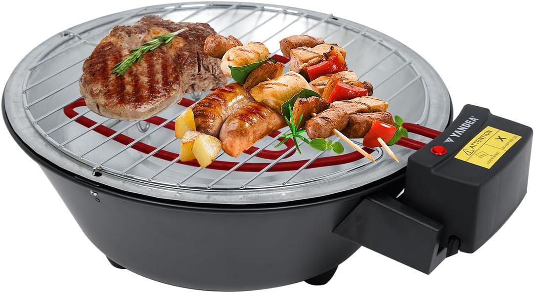 Electric Grill Outdoor Indoor Cooking,Smokeless BBQ,Portable Removeable Grill, (YD330)