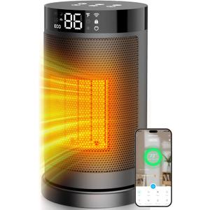 Smart Space Heater with WiFi/APP & Alexa Control, 1500W PTC Ceramic Electric Heaters for Indoor Use, 75 Wide-Angle Oscillation, 24H Timer, ECO Mode, Safe Indoor Portable Heater for Home Office