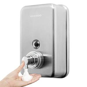 VANNSOO Commercial Wall Mount Stainless Steel Foaming Soap Dispenser, 40 oz (1200ml) Industrial Refillable Foam Hand Sanitizer Dispensers for Bathroom and Kitchen