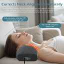 Rechargeable Neck Massager with Heat & Vibration, Deep-Tissue Shoulder and Head Massager, Ergonomic Massage Pillow for Neck Pain Relief, Cervical Support Hump Corrector, Neck Support Aid